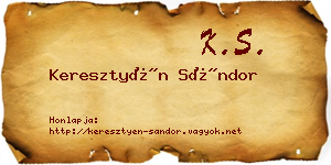 Keresztyén Sándor névjegykártya