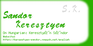 sandor keresztyen business card